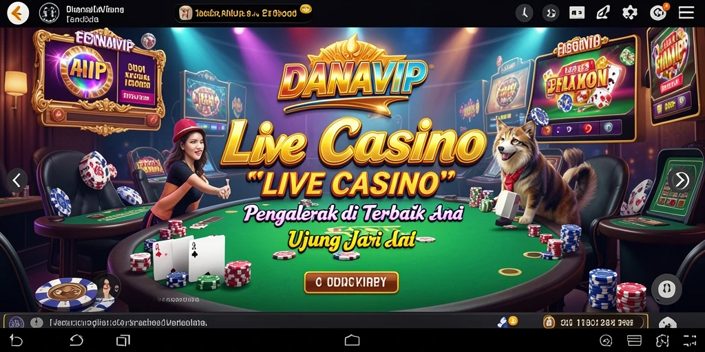 Screenshot gameplay Live Casino yang mendebarkan dari DANAVIP.