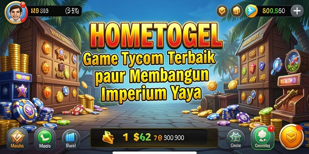 Tampilan gameplay menarik dari HOMETOGEL yang menggambarkan elemen Tycoon.