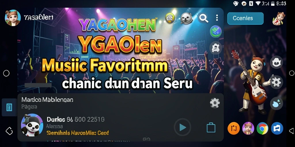 Screenshot gameplay YAGAOHEN menampilkan antarmuka aplikasi musik.