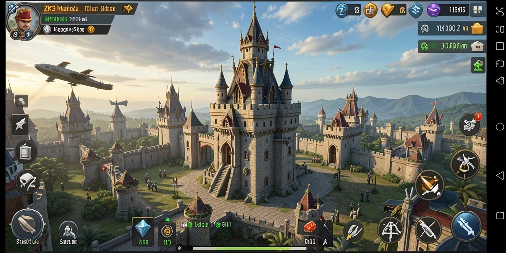 Tampilan gameplay ZK3 yang intens dalam pertahanan menara.